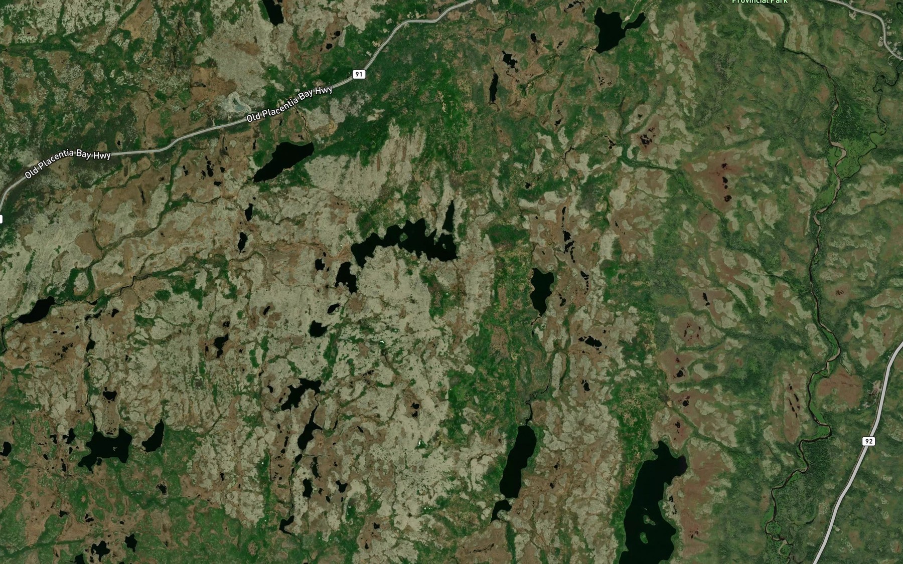 Satellite map of the Hat Pond