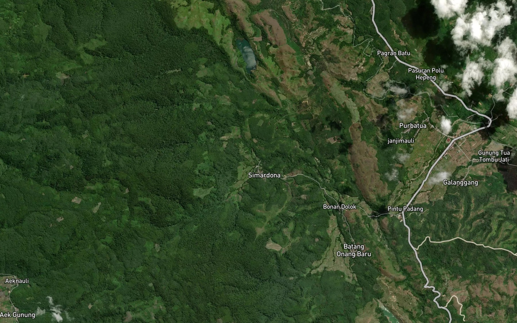 Satellite map of the Aek Simardona