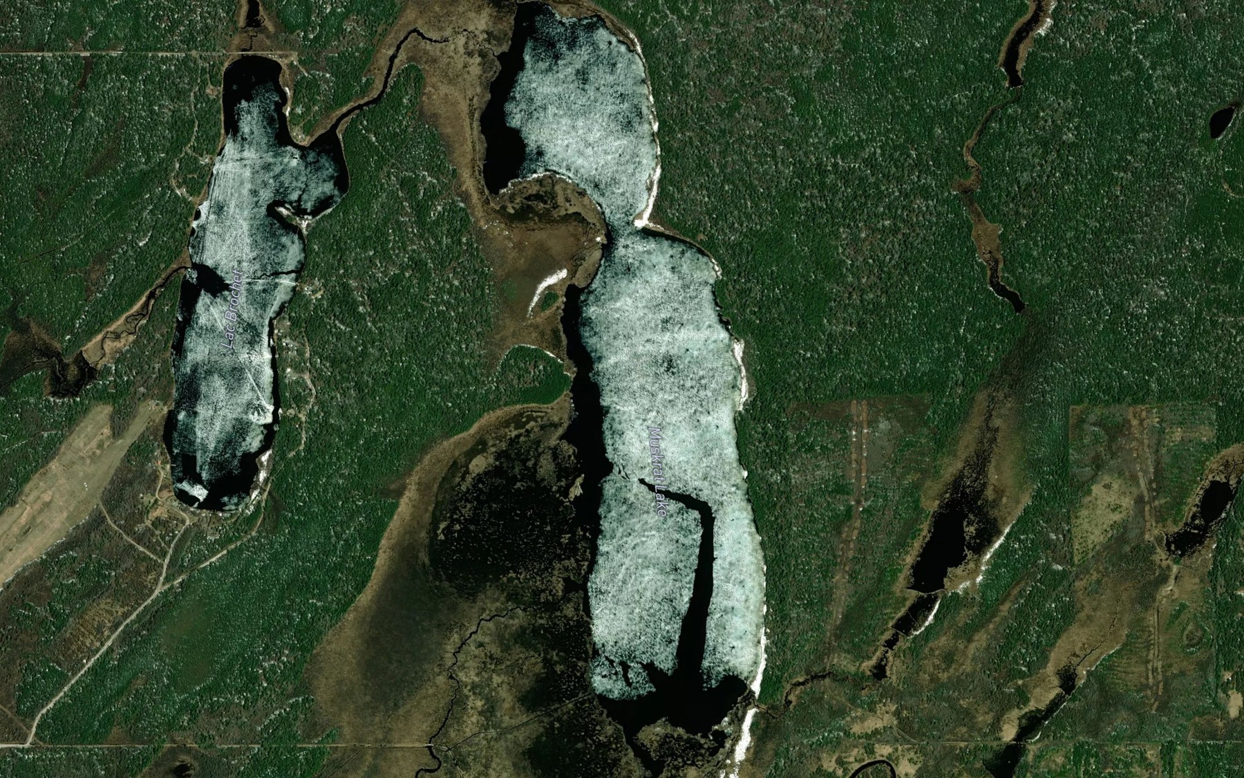 Satellite map of the Muskrat Lake