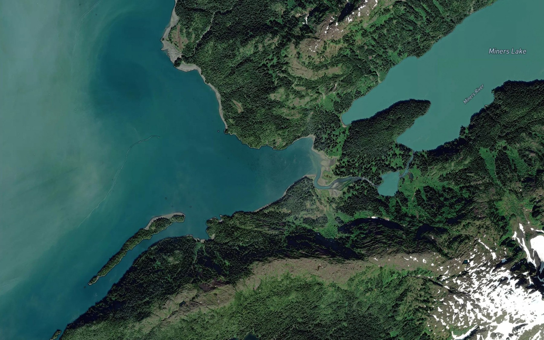 Satellite map of the Miners Bay
