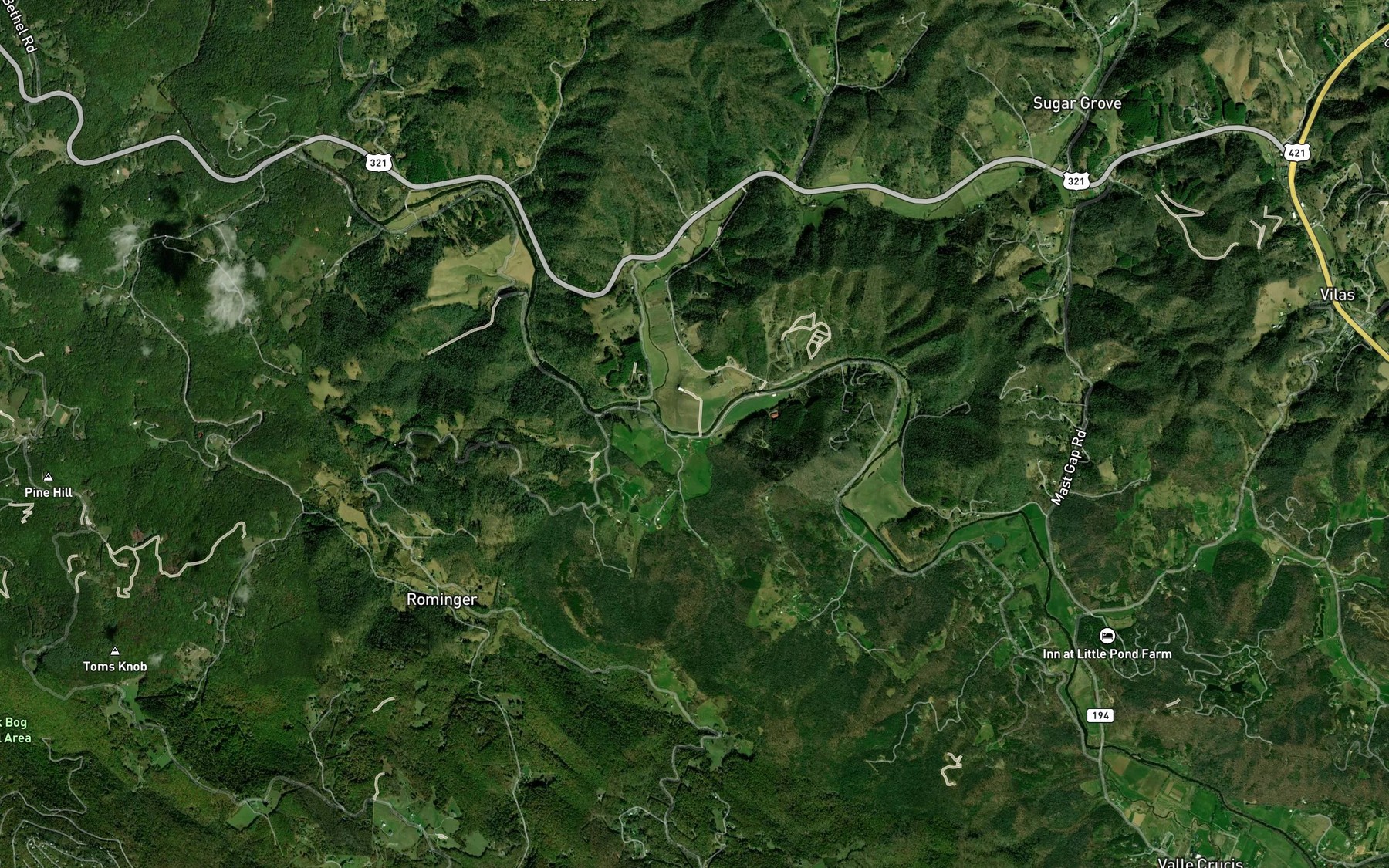 Satellite map of the Big Branch