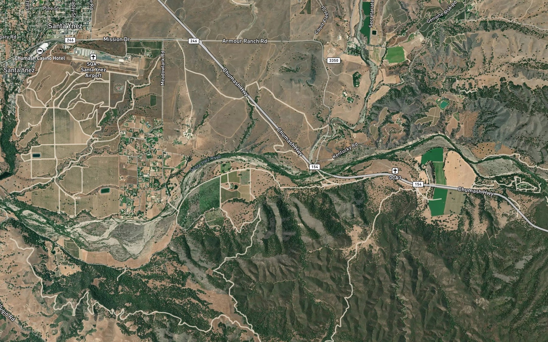 Satellite map of the Calabazal Creek
