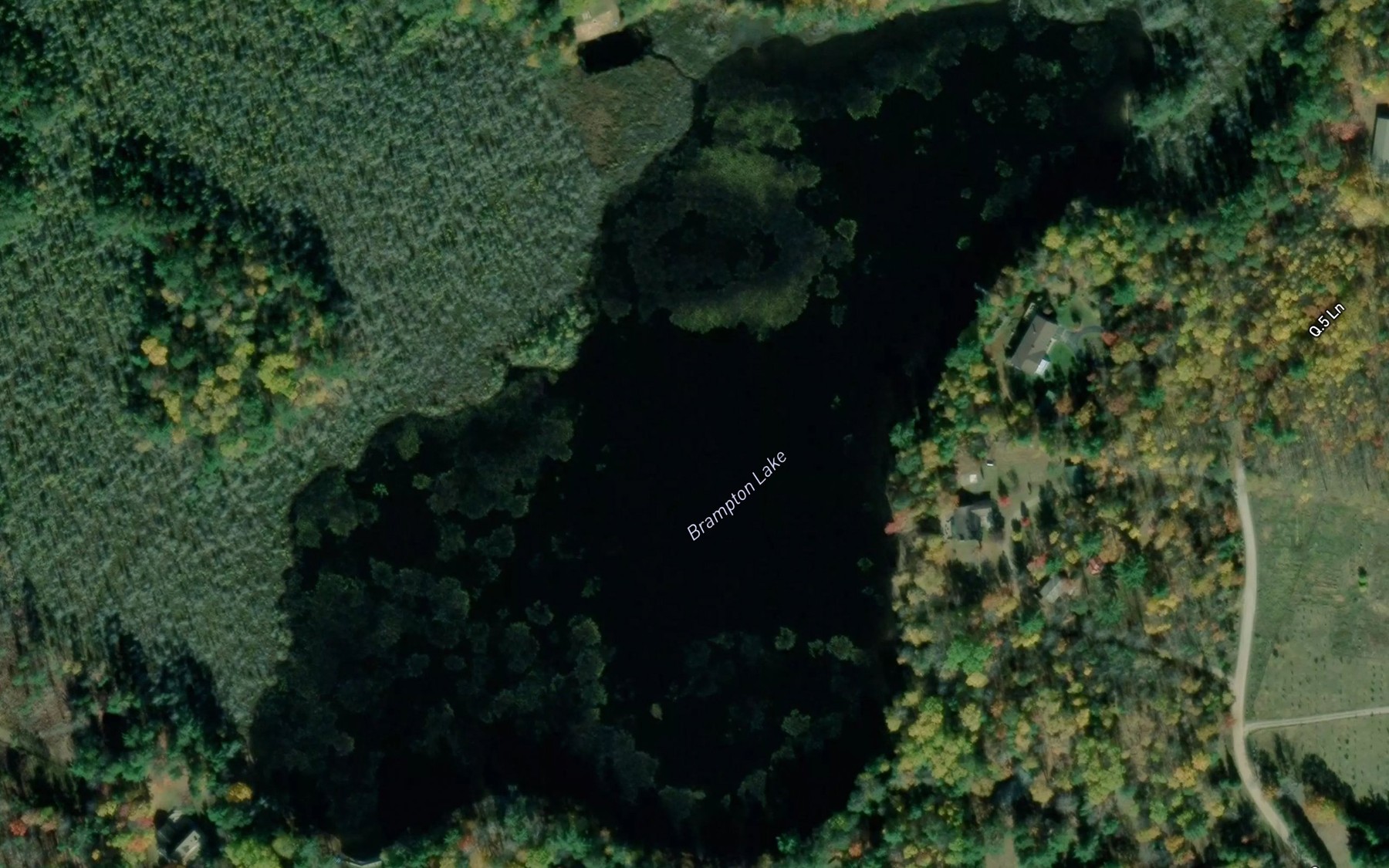 Satellite map of the Brampton Lake