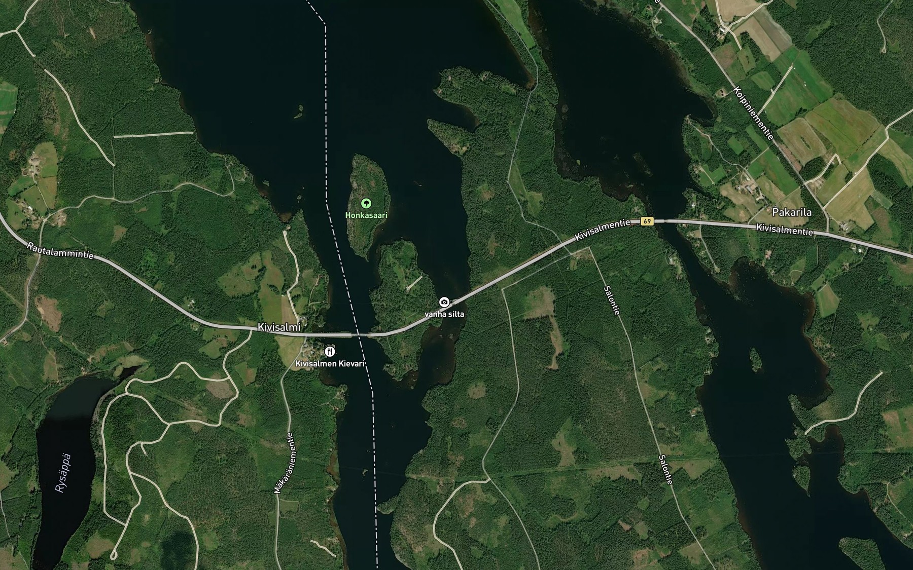 Satellite map of the Timosensalmi