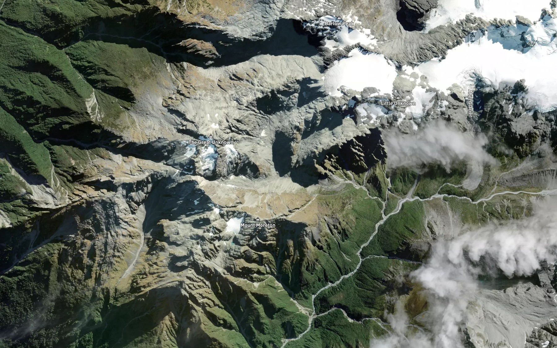 Satellite map of the Adverse Creek