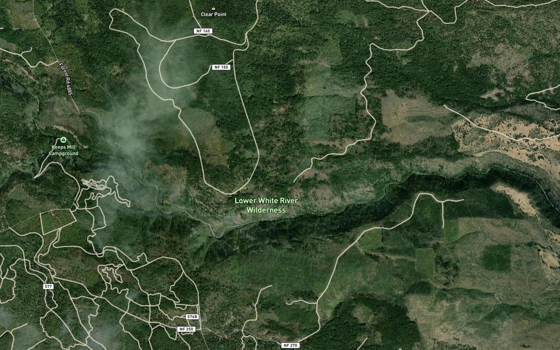 Satellite map of the Lost Boulder Ditch