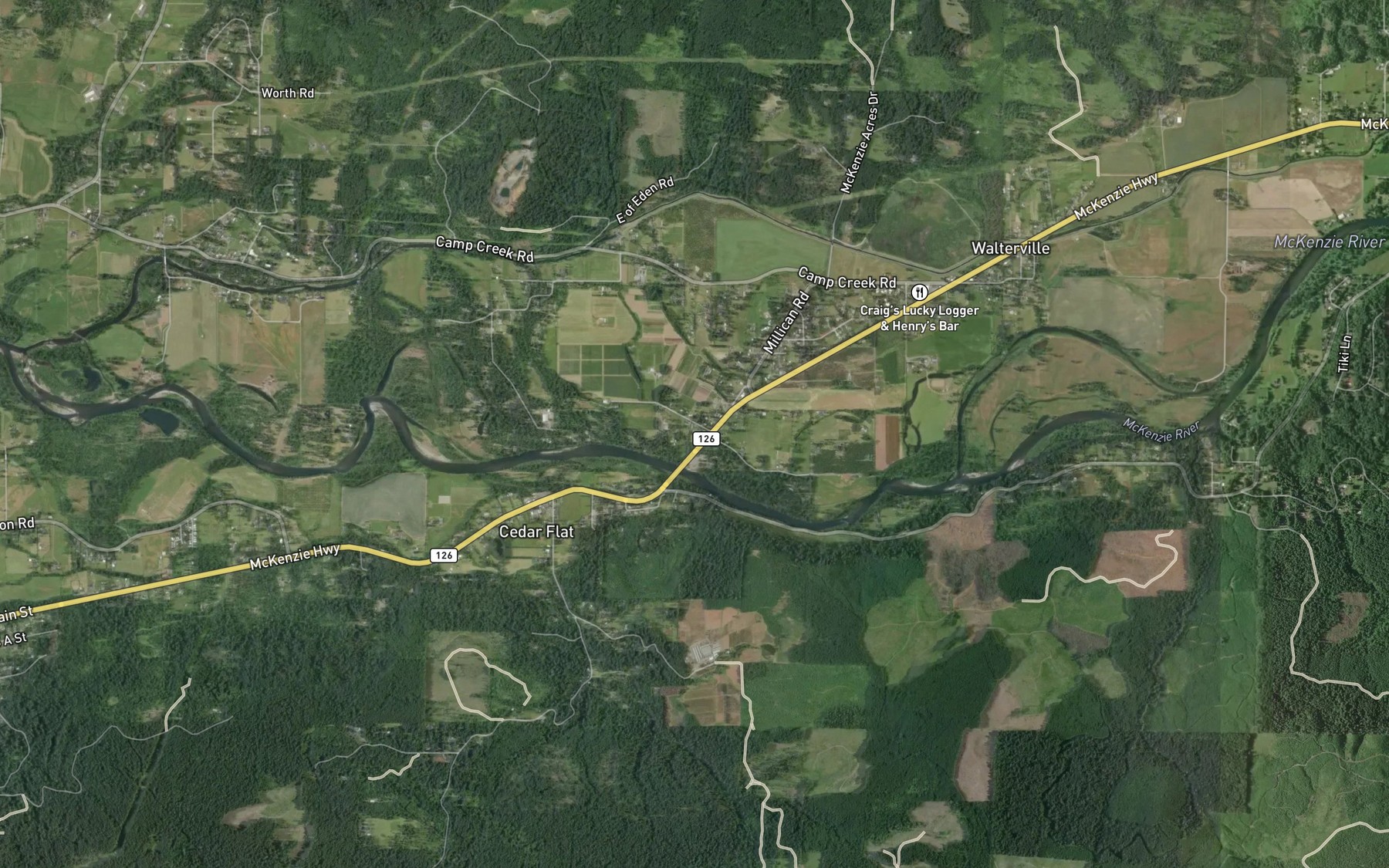 Satellite map of the Easton Spring