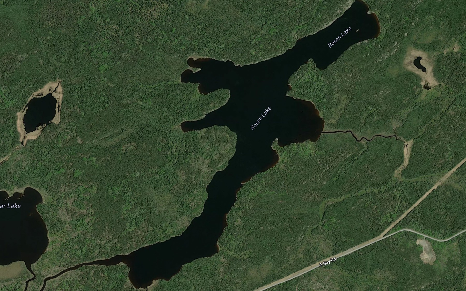 Satellite map of the Rosen Lake