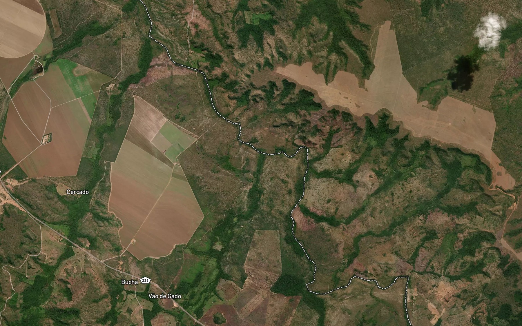 Satellite map of the Ribeirao Vao do Gado