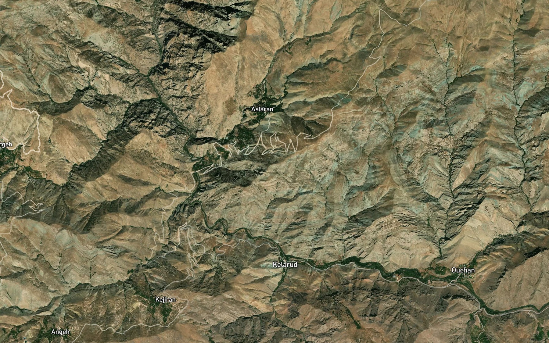Satellite map of the Cheshmeh-ye Baghestan-e Vazdar