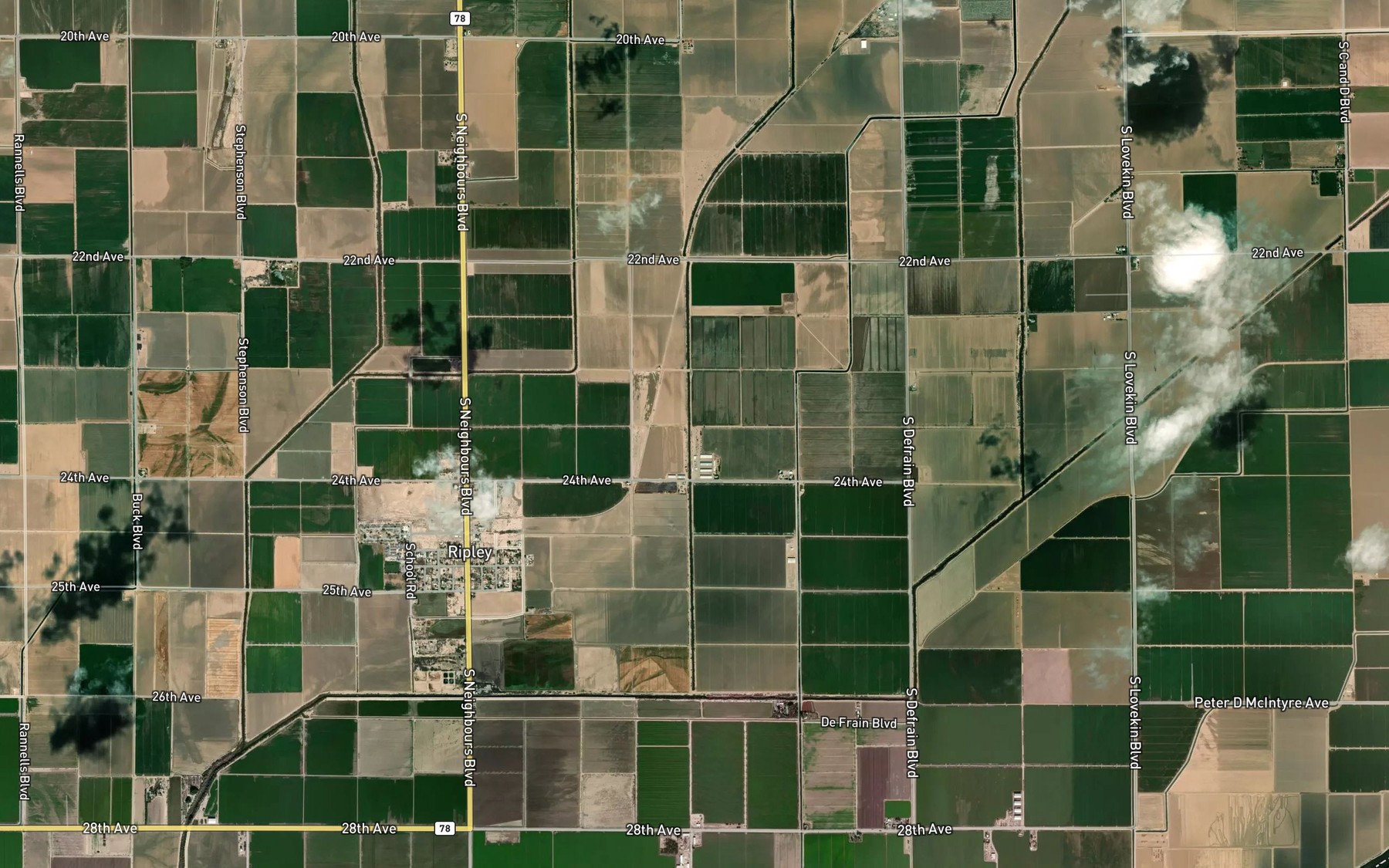 Satellite map of the Central Drain