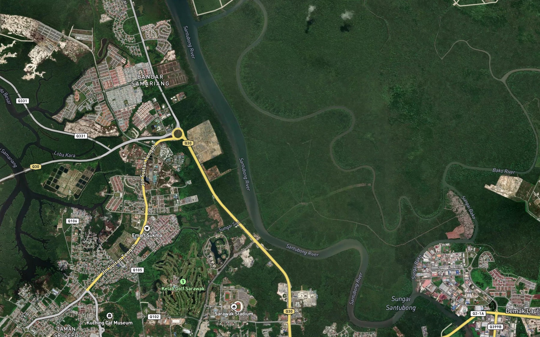Satellite map of the Sungai Bayar Hutang Kechil
