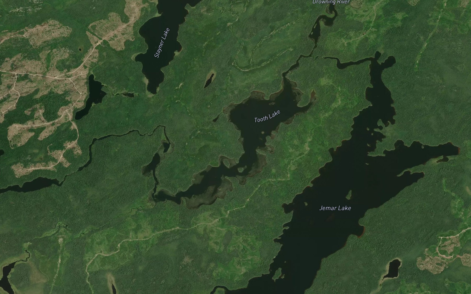 Satellite map of the Tooth Lake