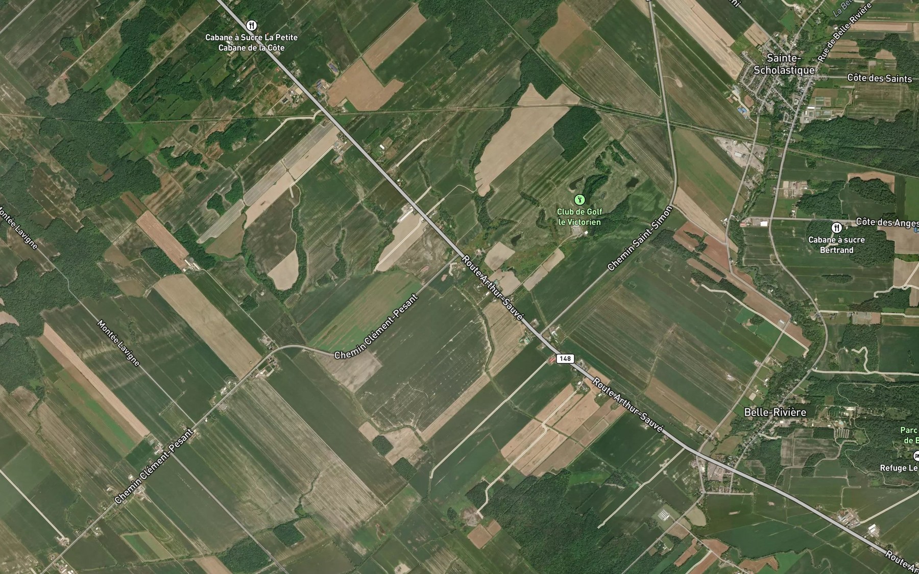 Satellite map of the Branche Thibodeau