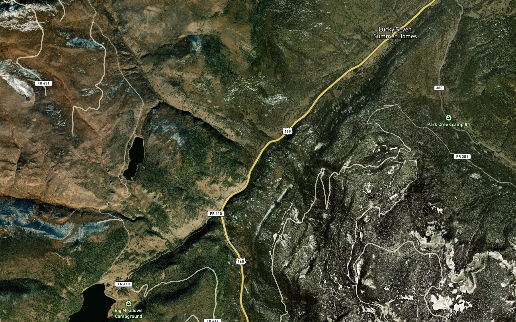 Satellite map of the Lake Fork
