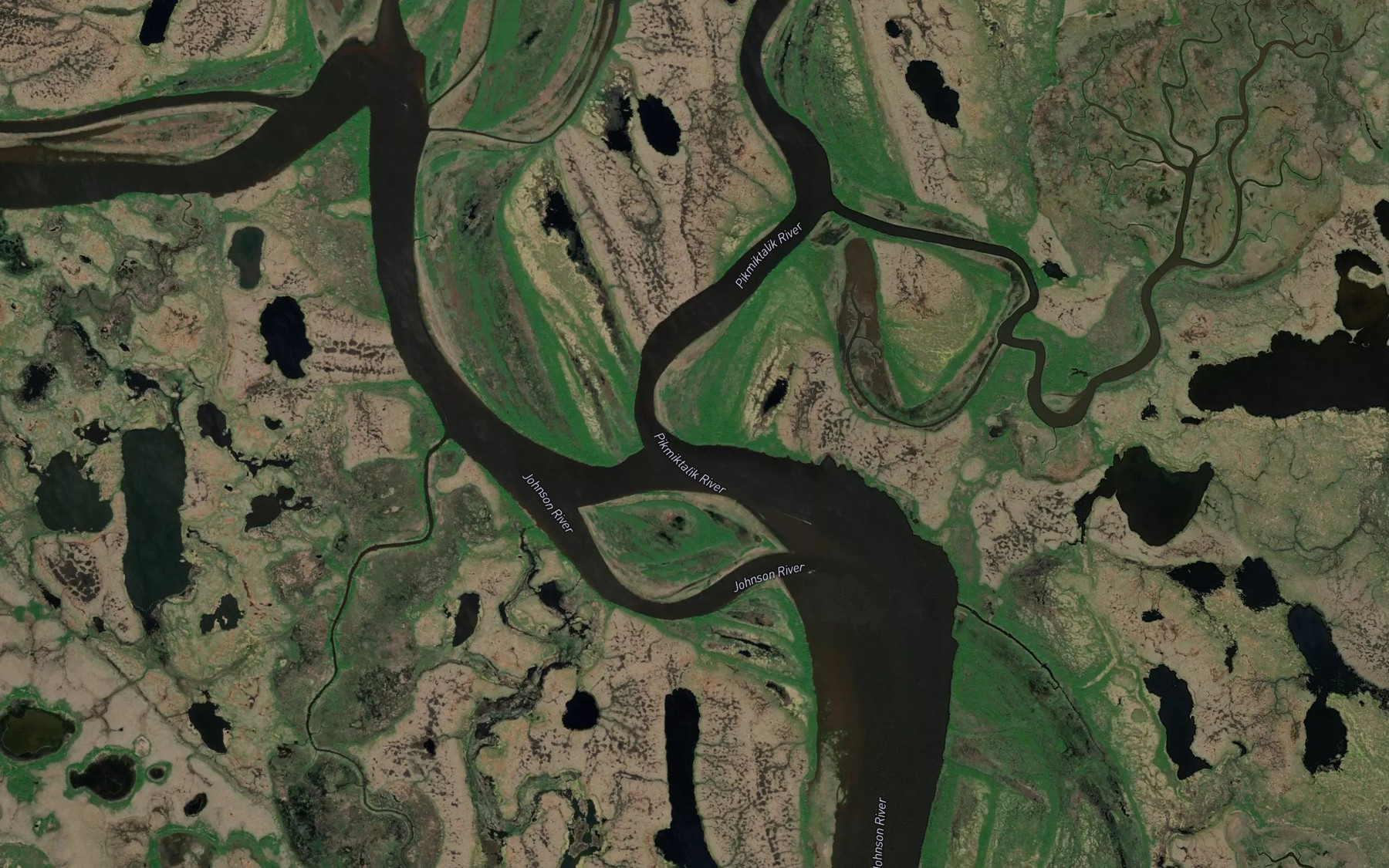Satellite map of the Pikmiktalik River