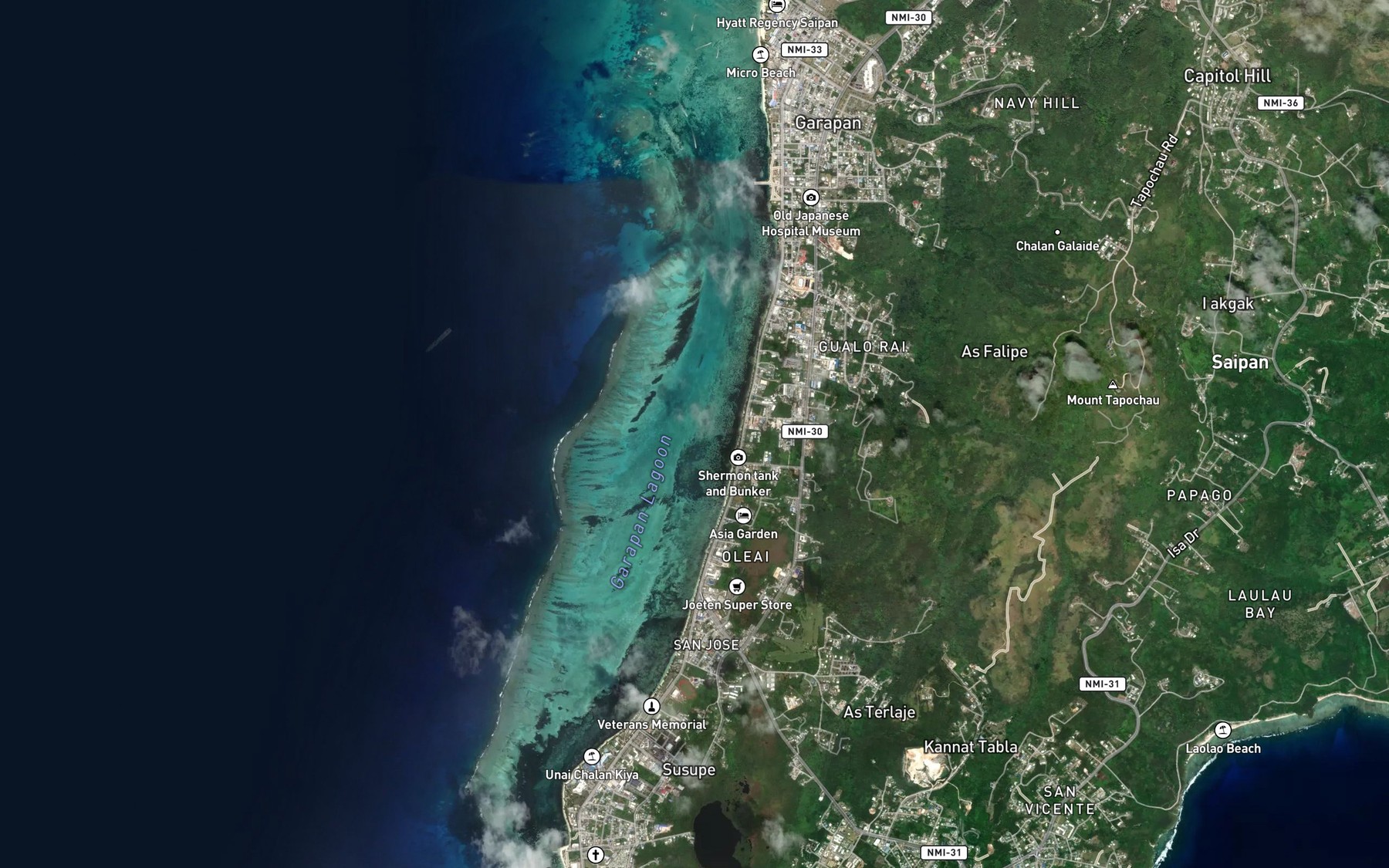 Satellite map of the Lagunan Garapan