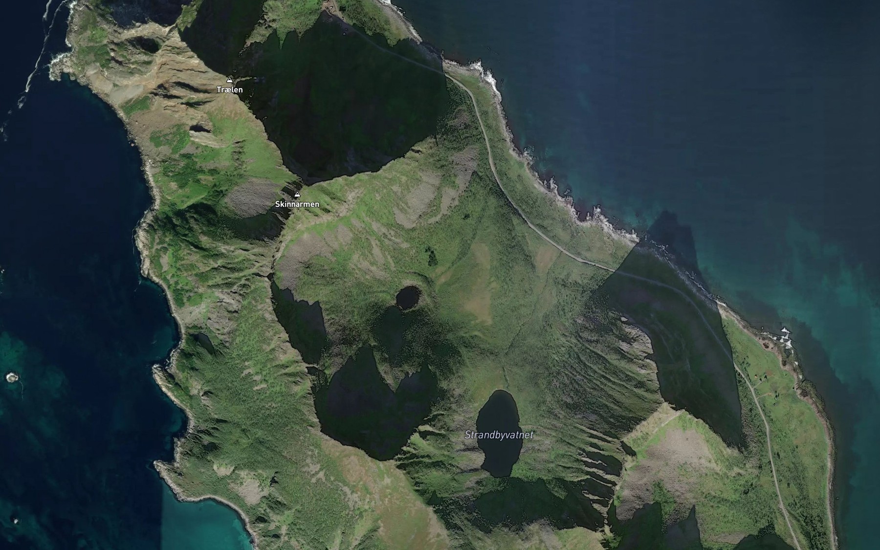 Satellite map of the Trollvasselva