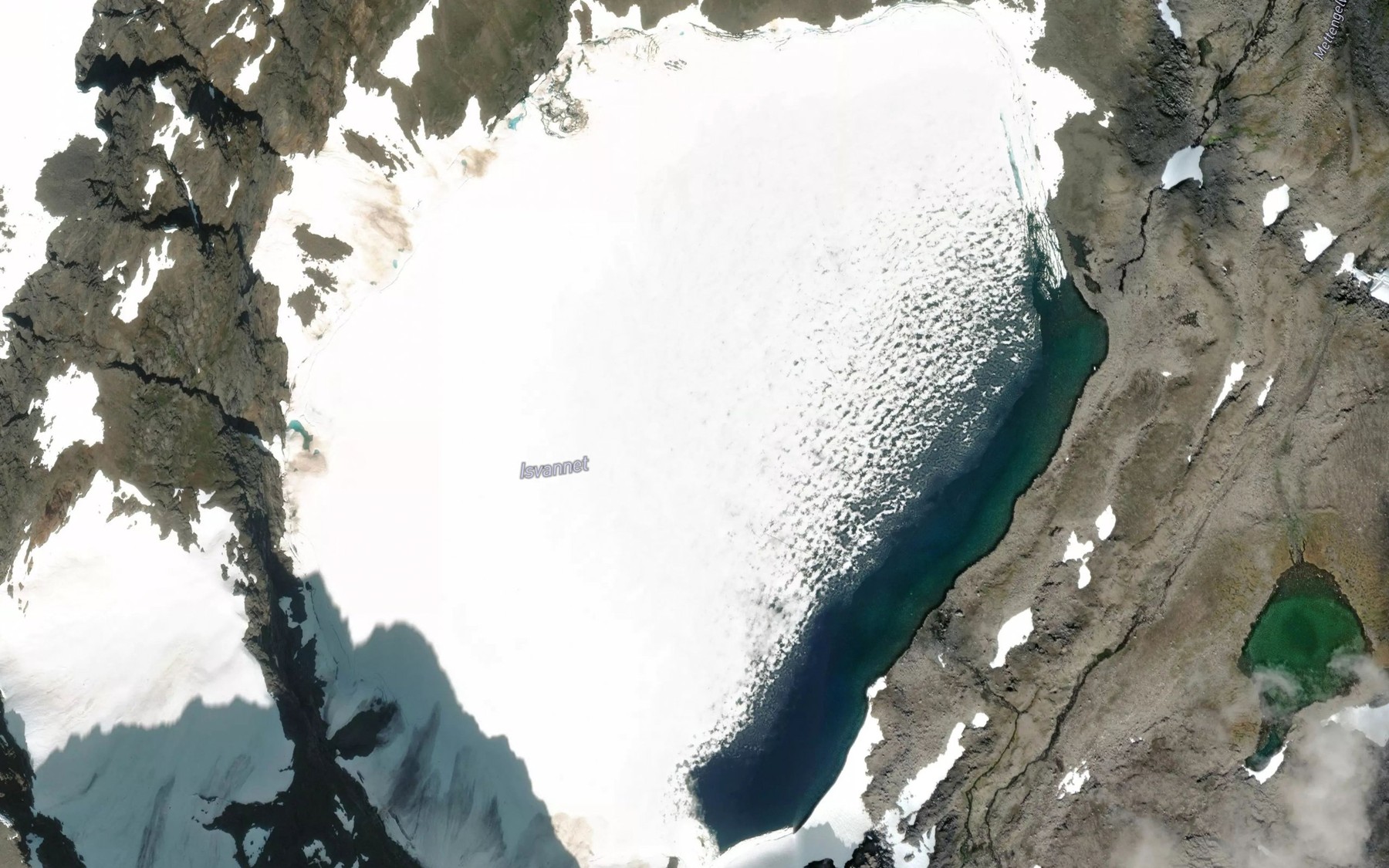 Satellite map of the Isvannet