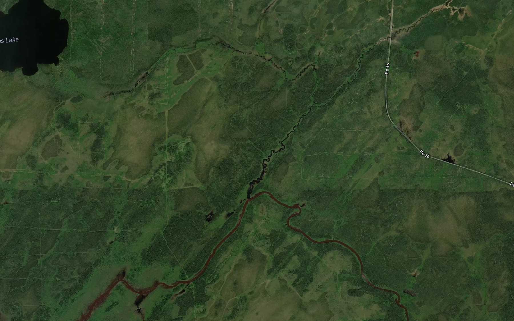 Satellite map of the Jacob Creek