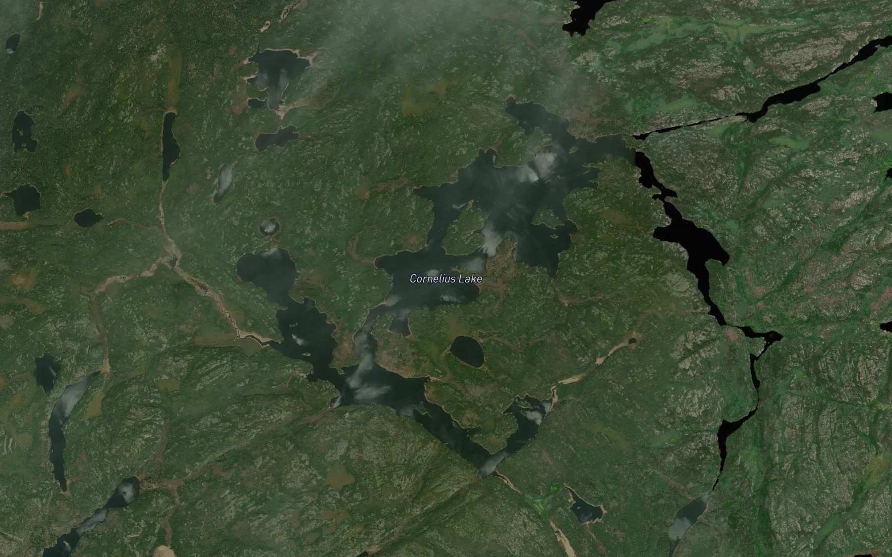 Satellite map of the Cornelius Lake