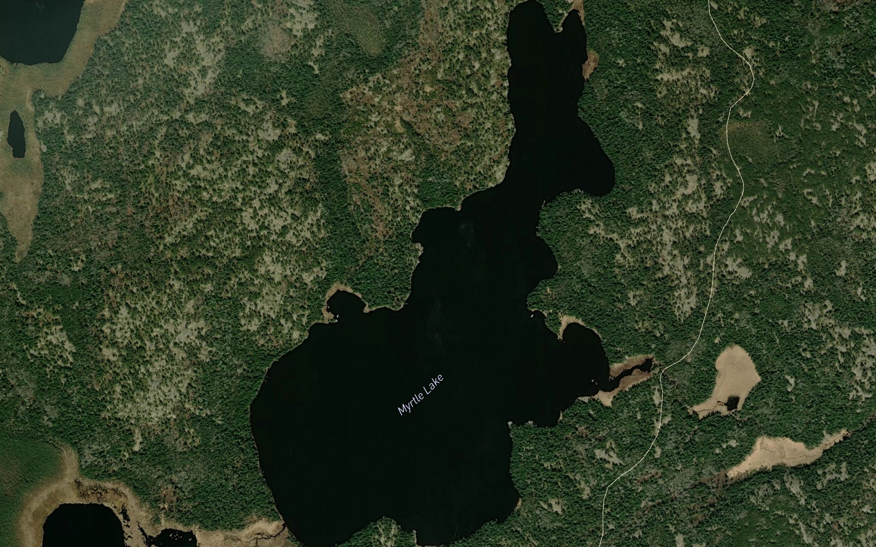 Satellite map of the Myrtle Lake