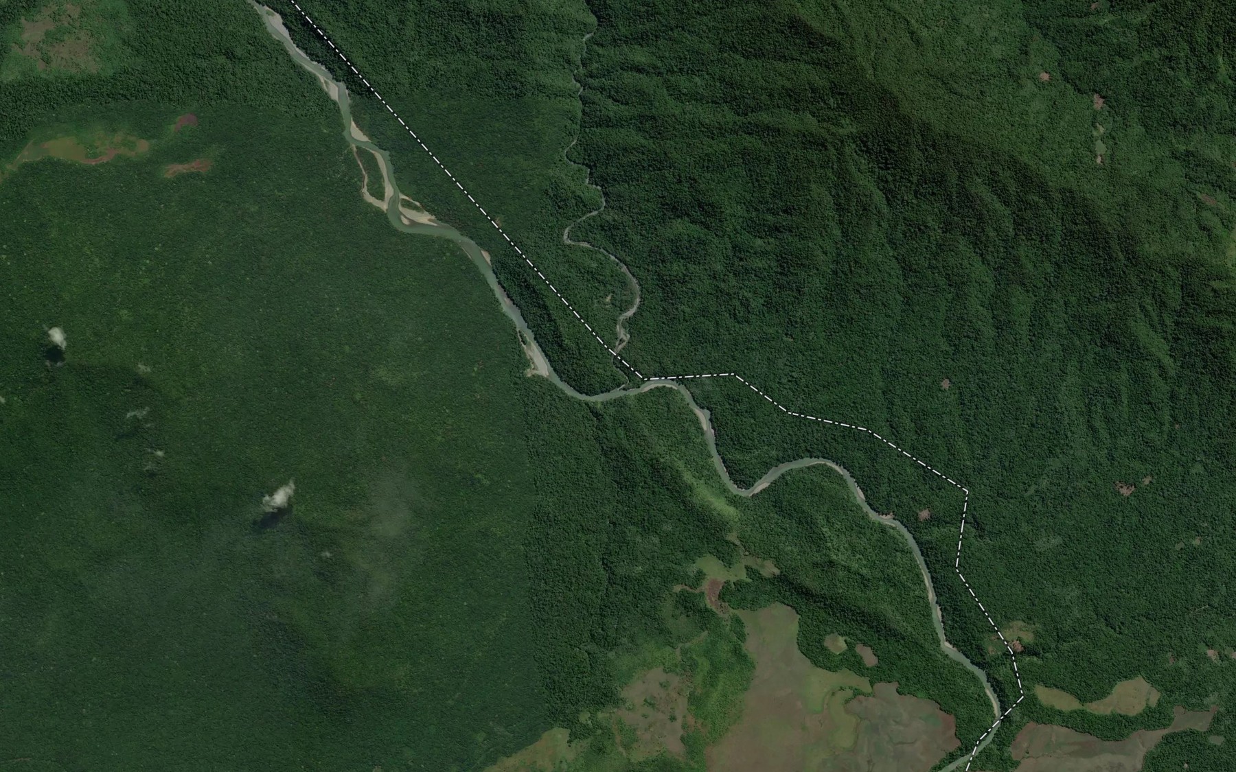 Satellite map of the Kaironk River