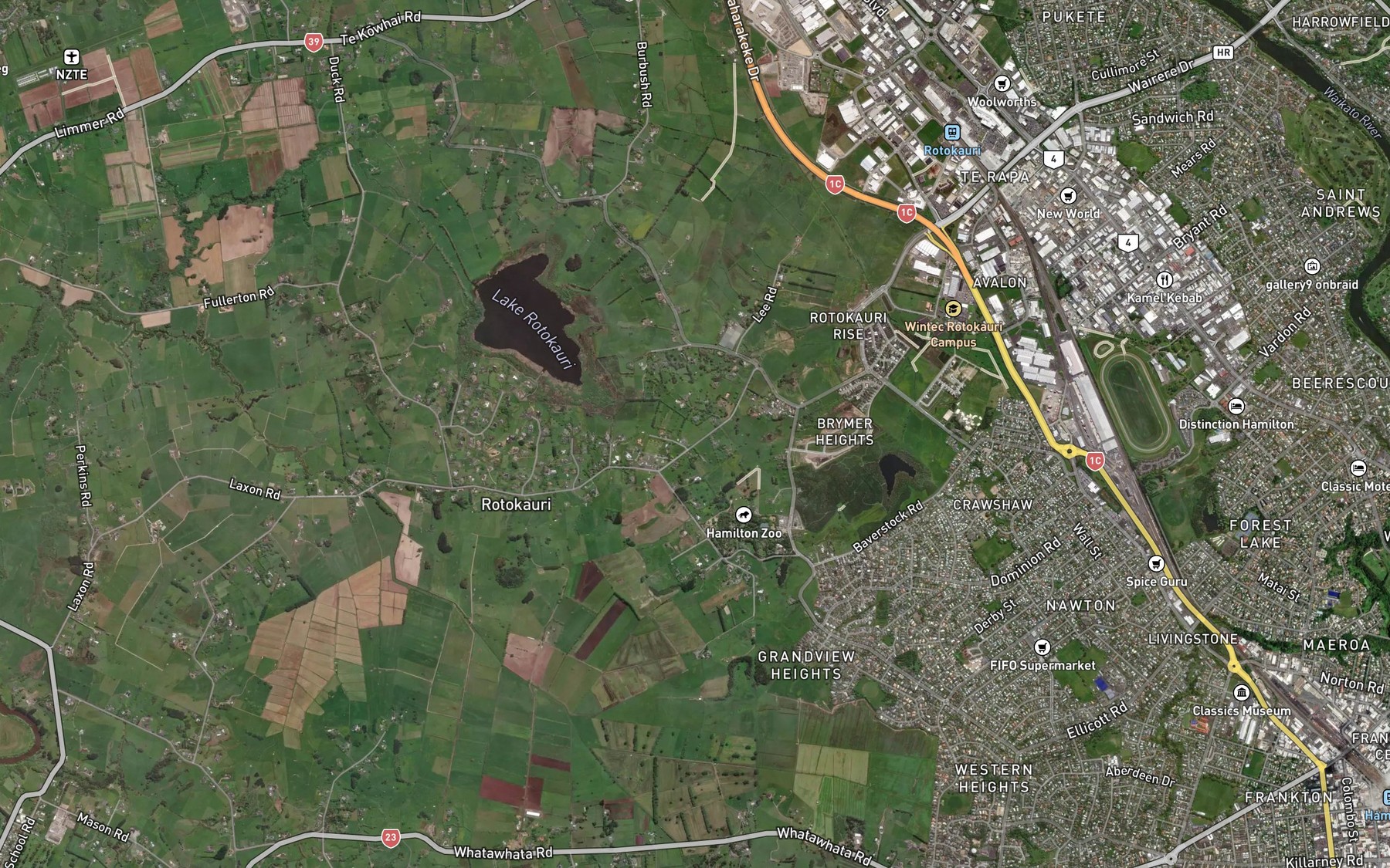 Satellite map of the Horseshoe Lake