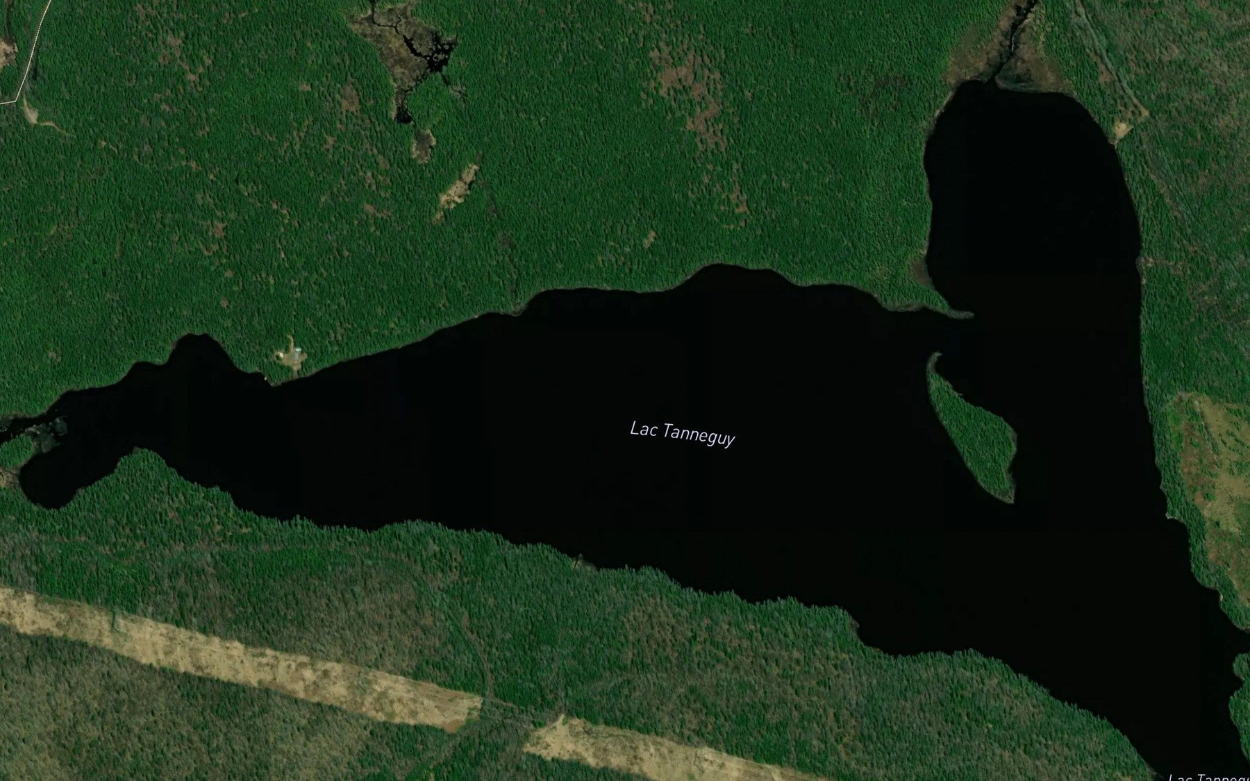 Satellite map of the Lac Tanneguy