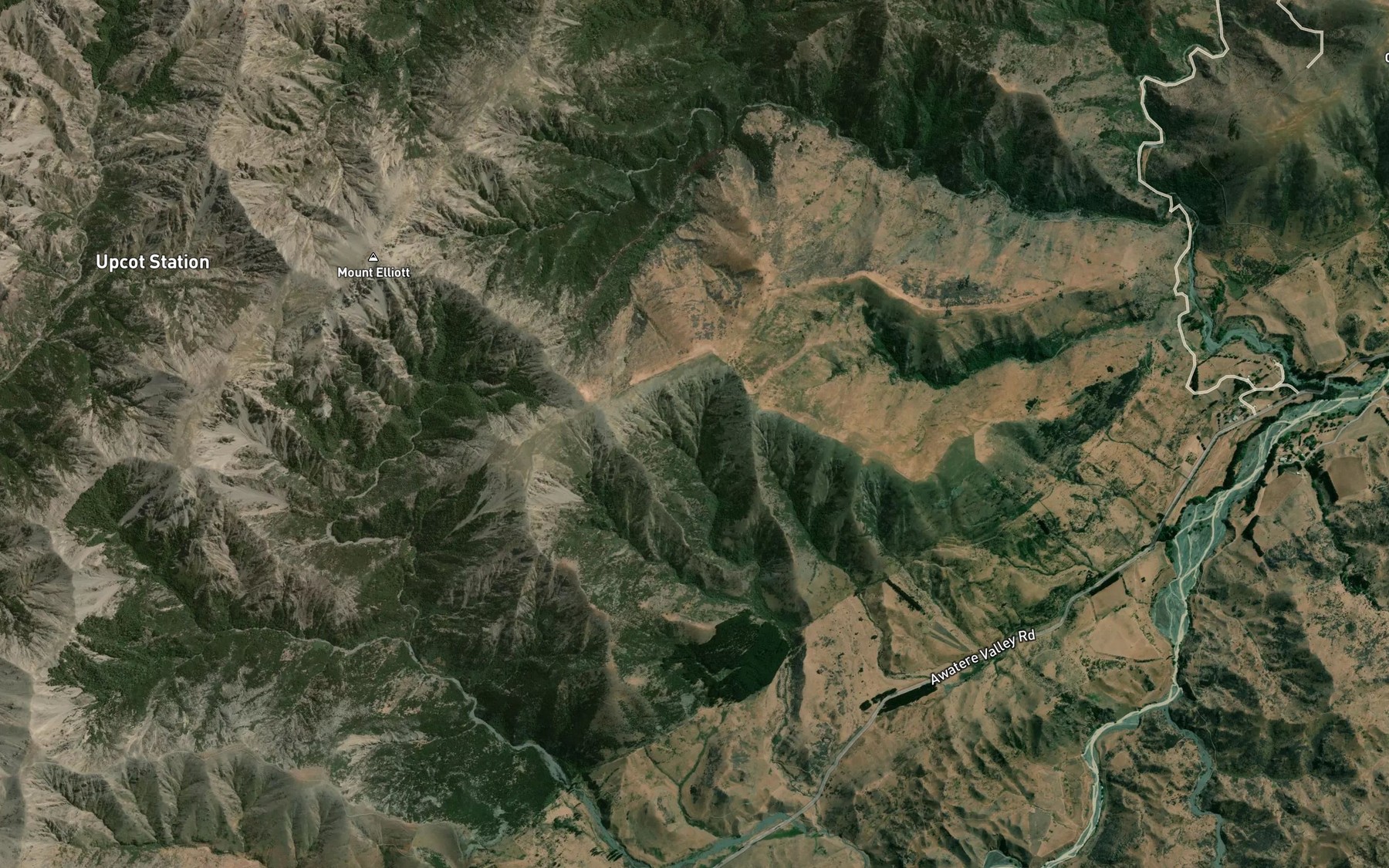 Satellite map of the Pass Brook