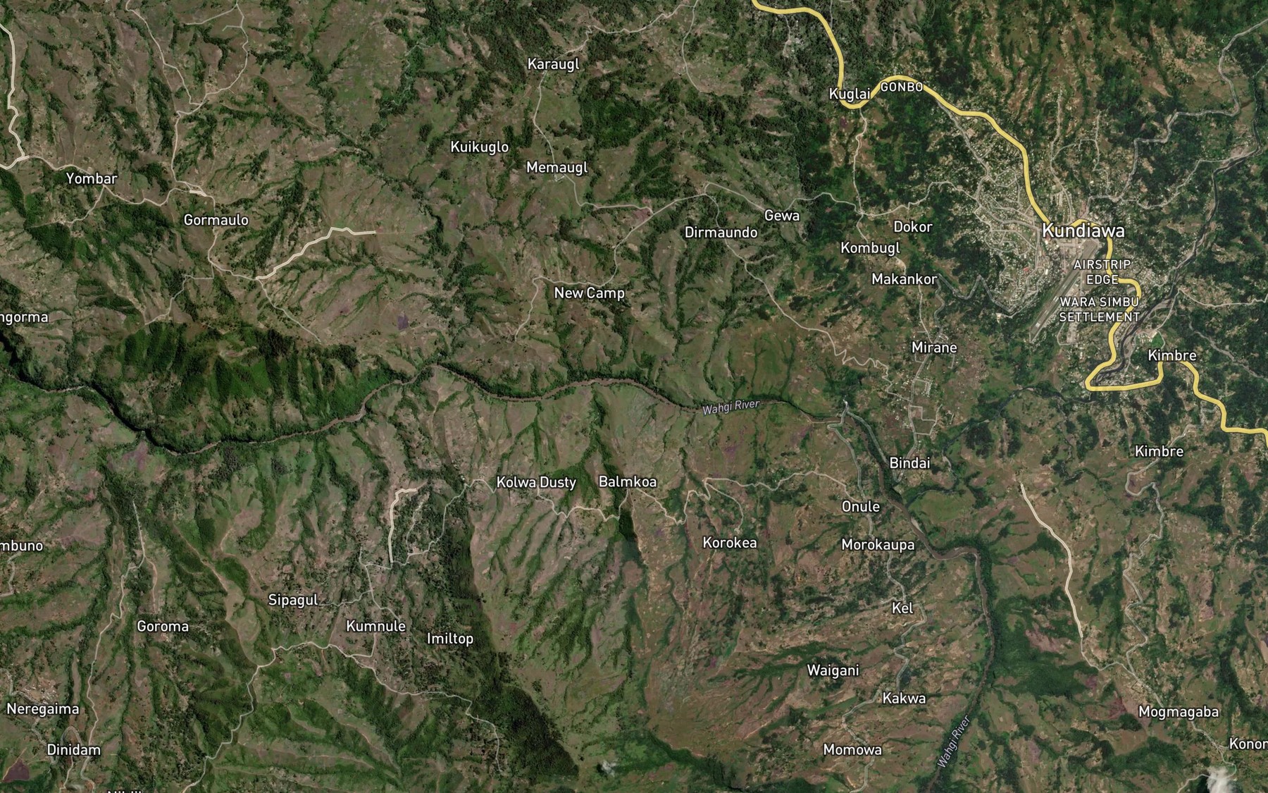 Satellite map of the Chimbu River
