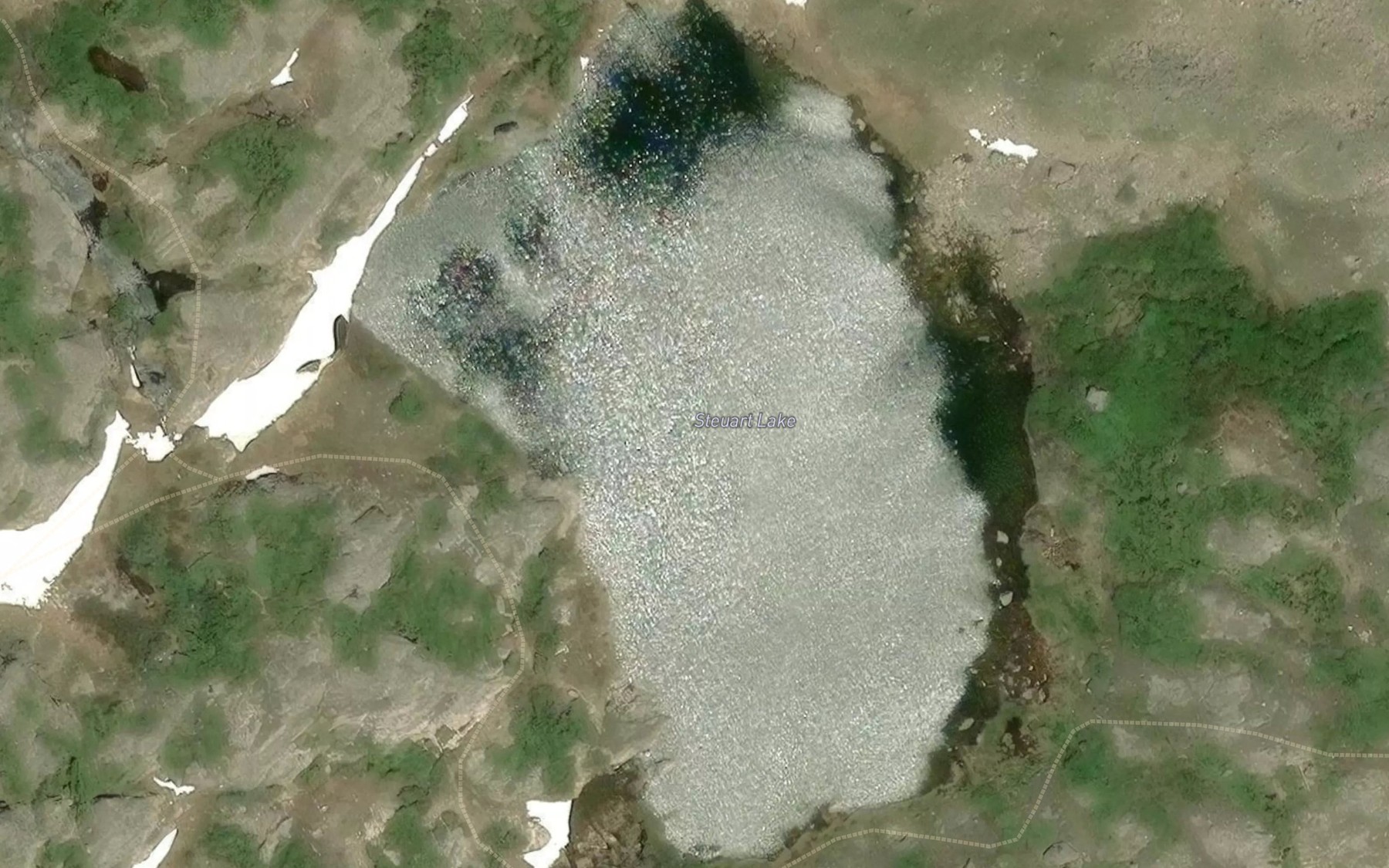 Satellite map of the Steuart Lake