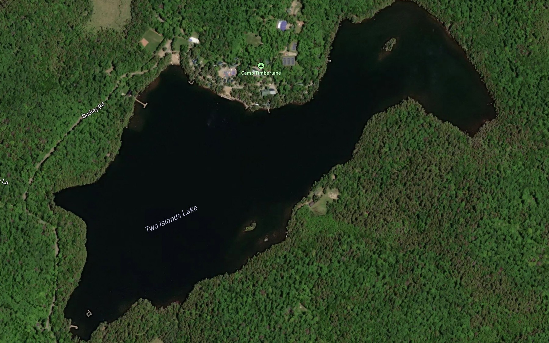 Satellite map of the Two Islands Lake