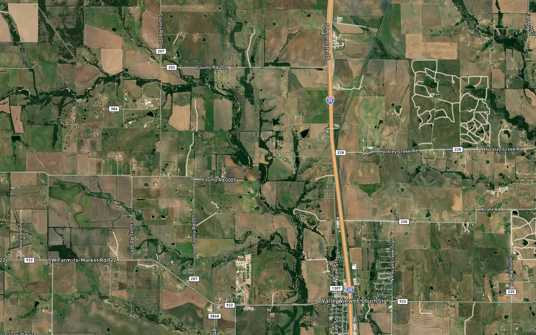 Satellite map of the Willow Creek