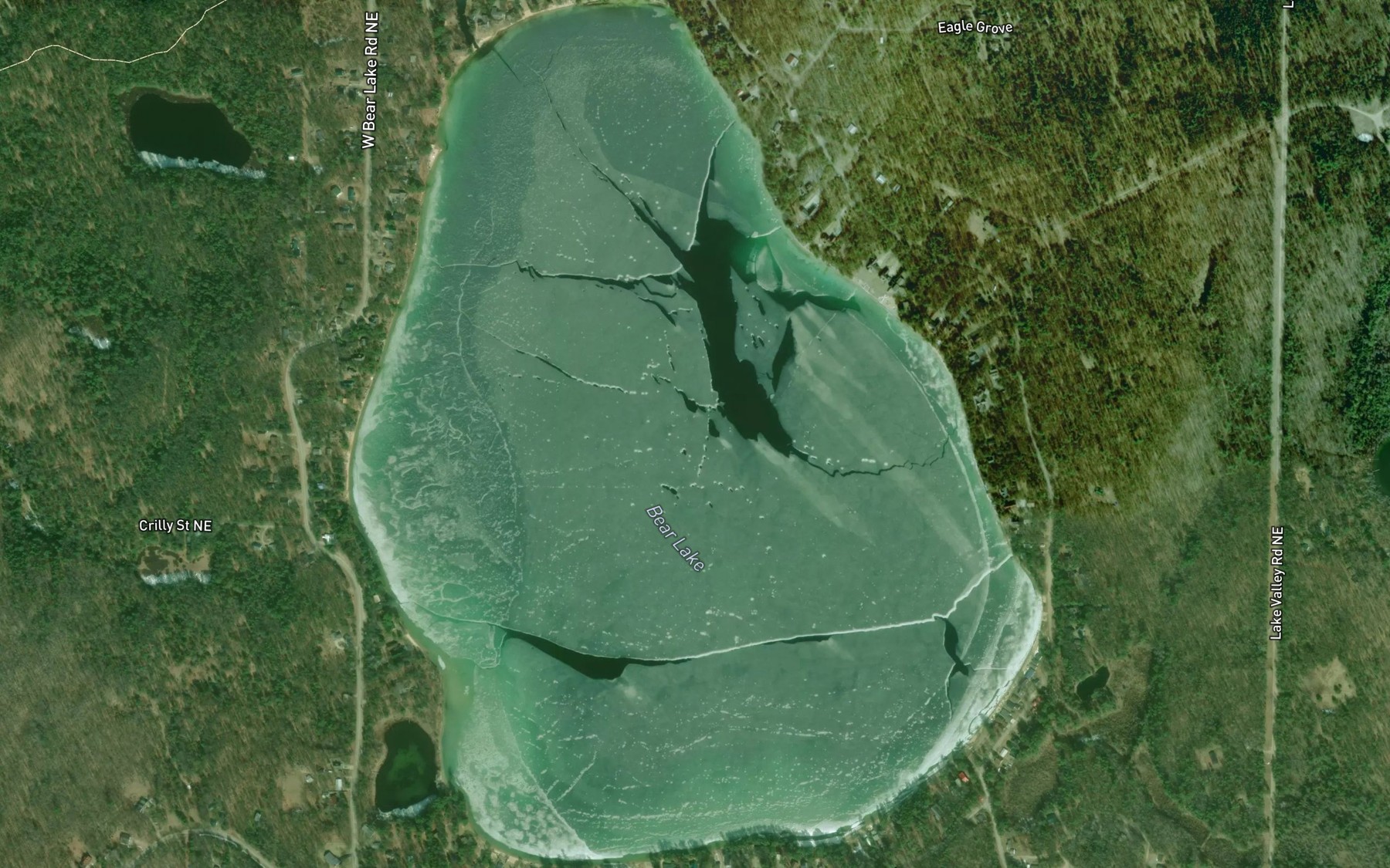 Satellite map of the Bear Lake