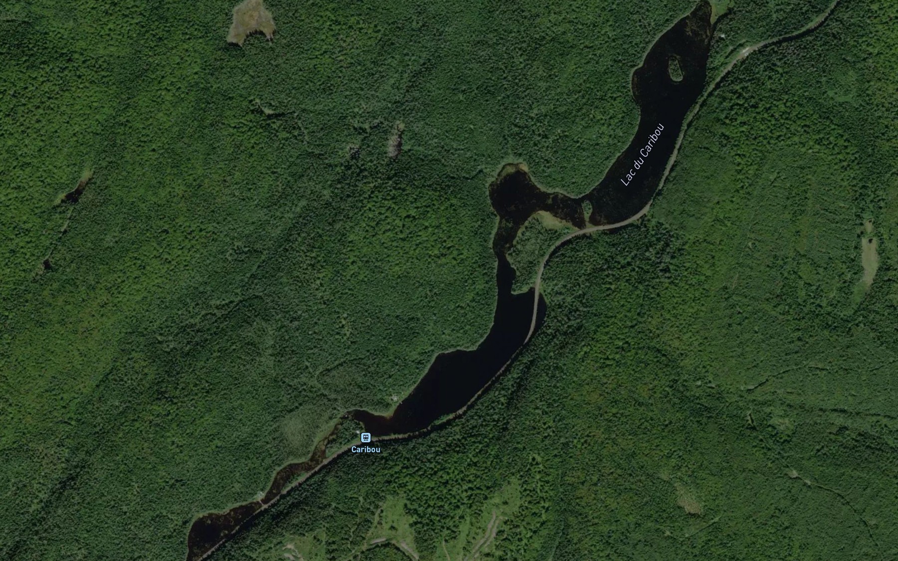 Satellite map of the Lac du Caribou