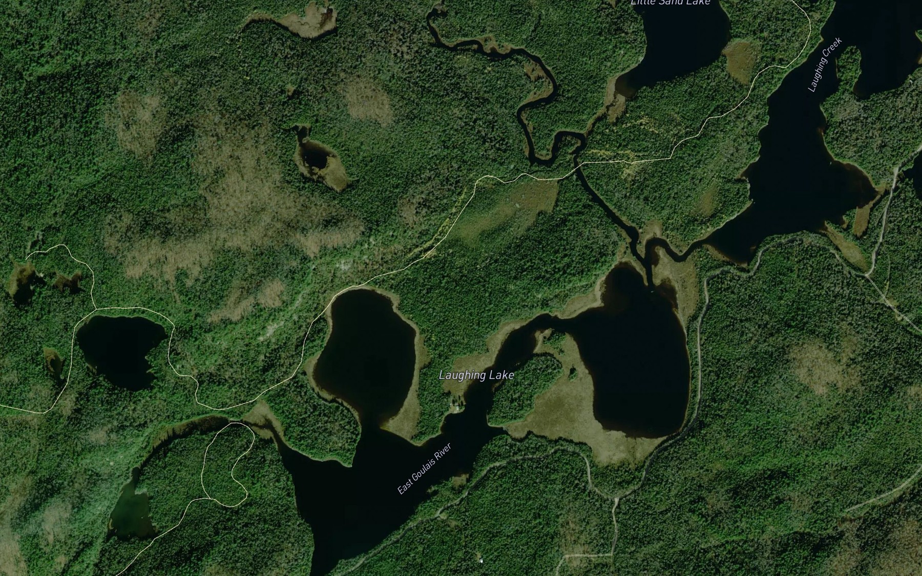 Satellite map of the Laughing Lake