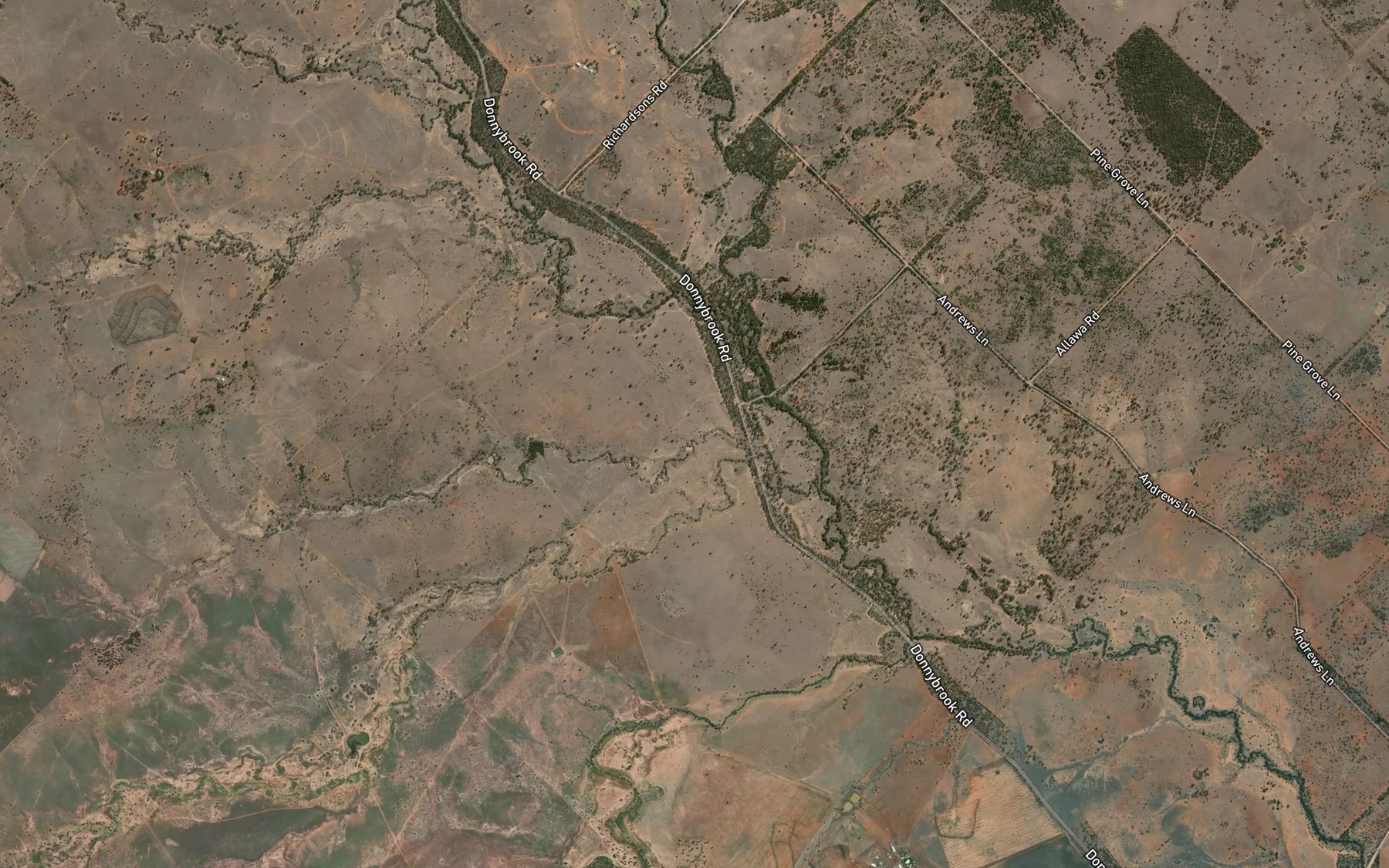 Satellite map of the The Dam Creek