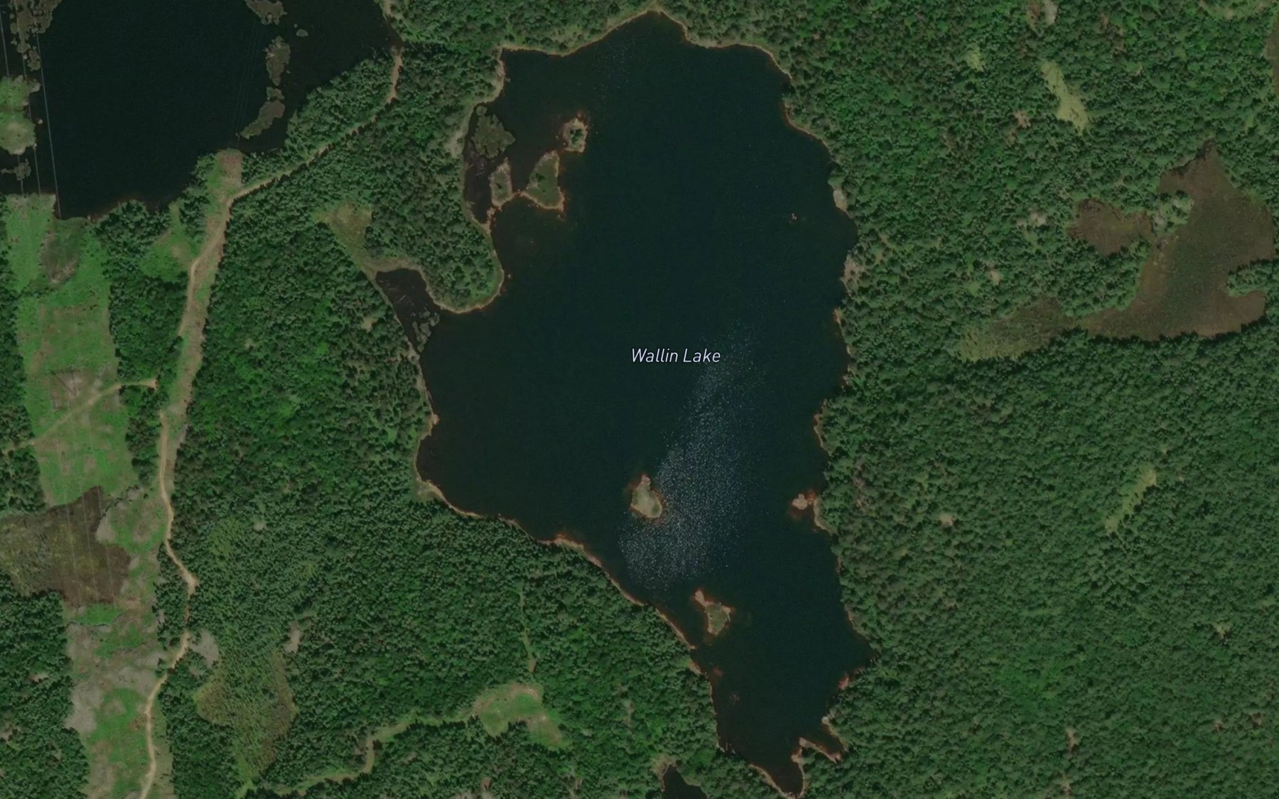 Satellite map of the Wallin Lake