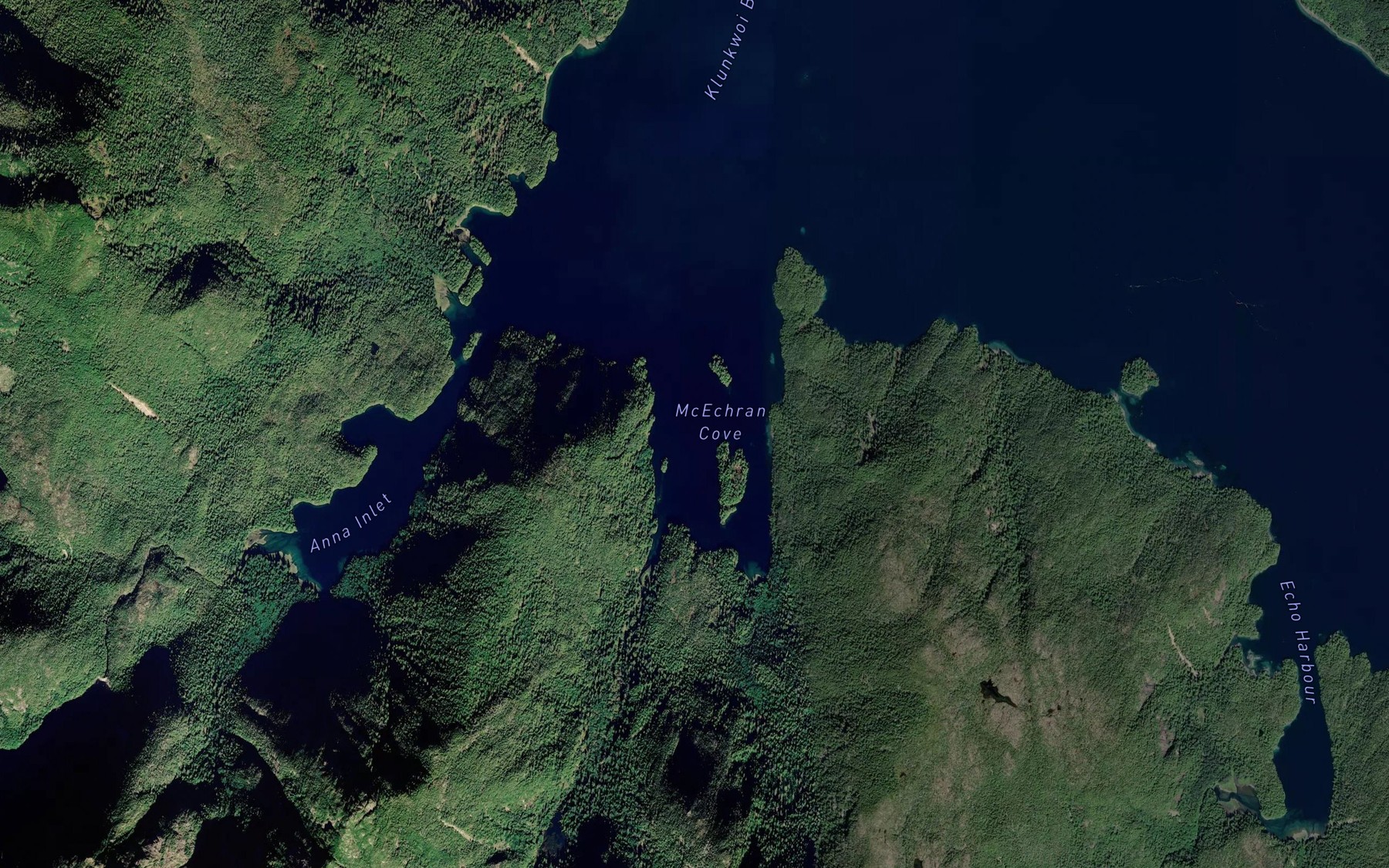 Satellite map of the McEchran Cove