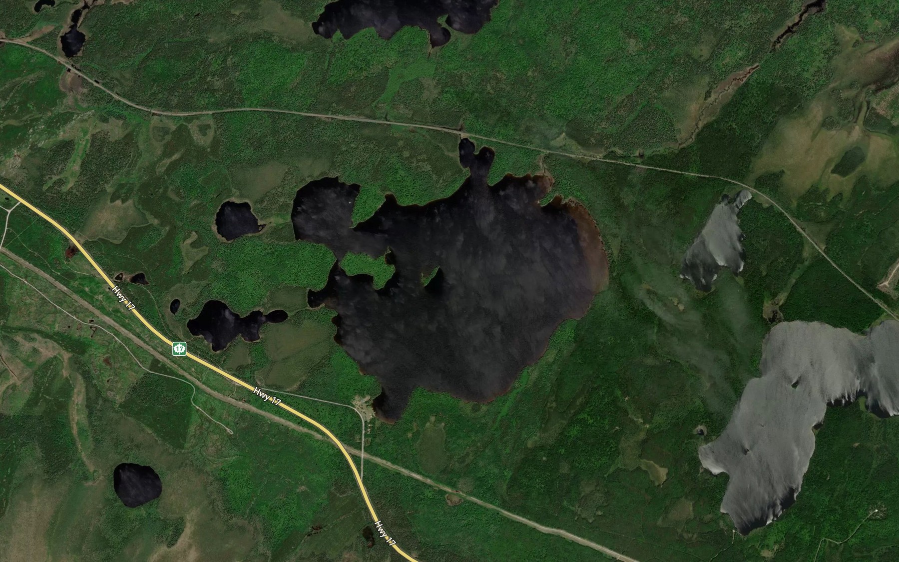 Satellite map of the Raven Lake