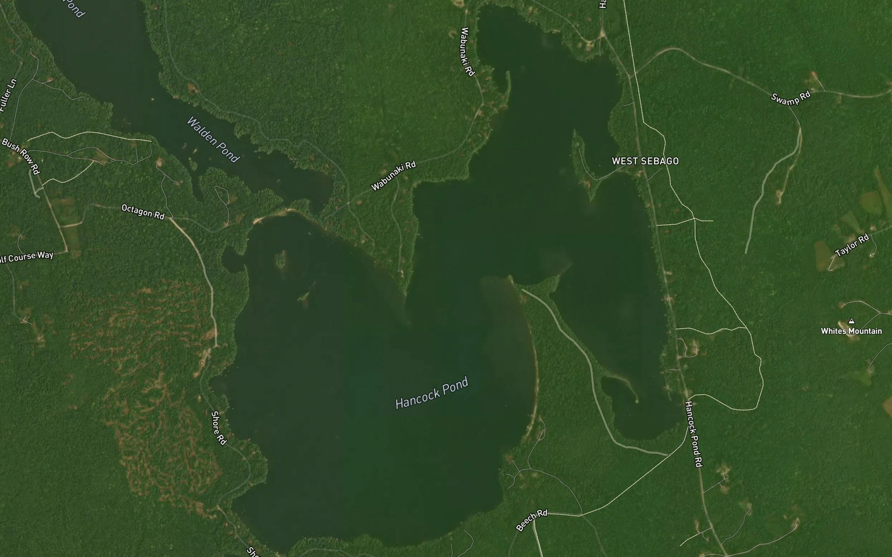 Satellite map of the Hancock Pond