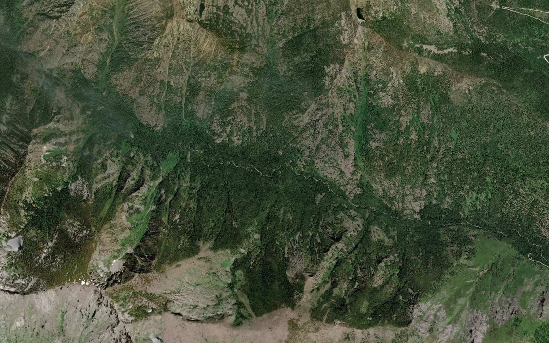 Satellite map of the Saint Mary Creek