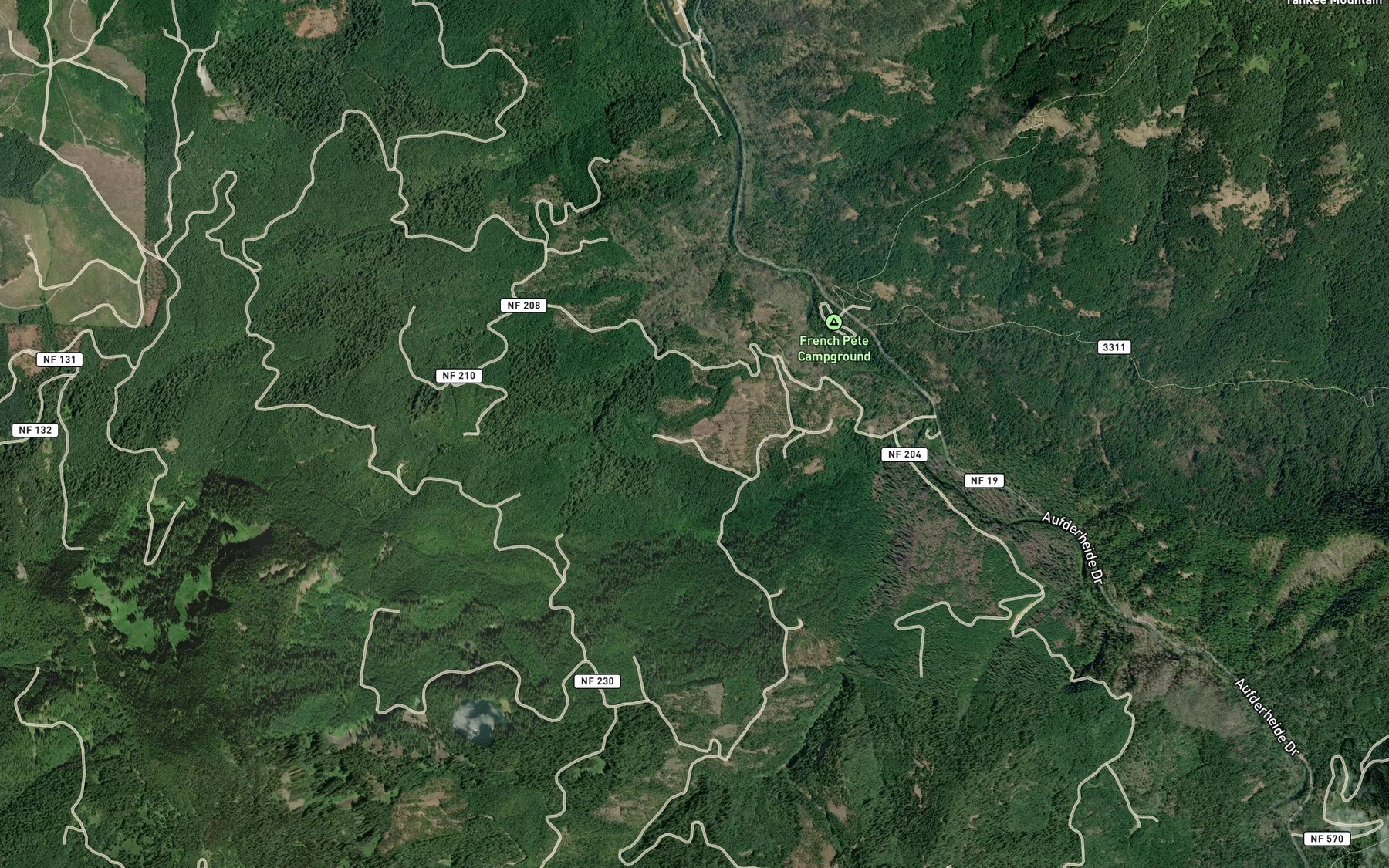 Satellite map of the Horn Creek