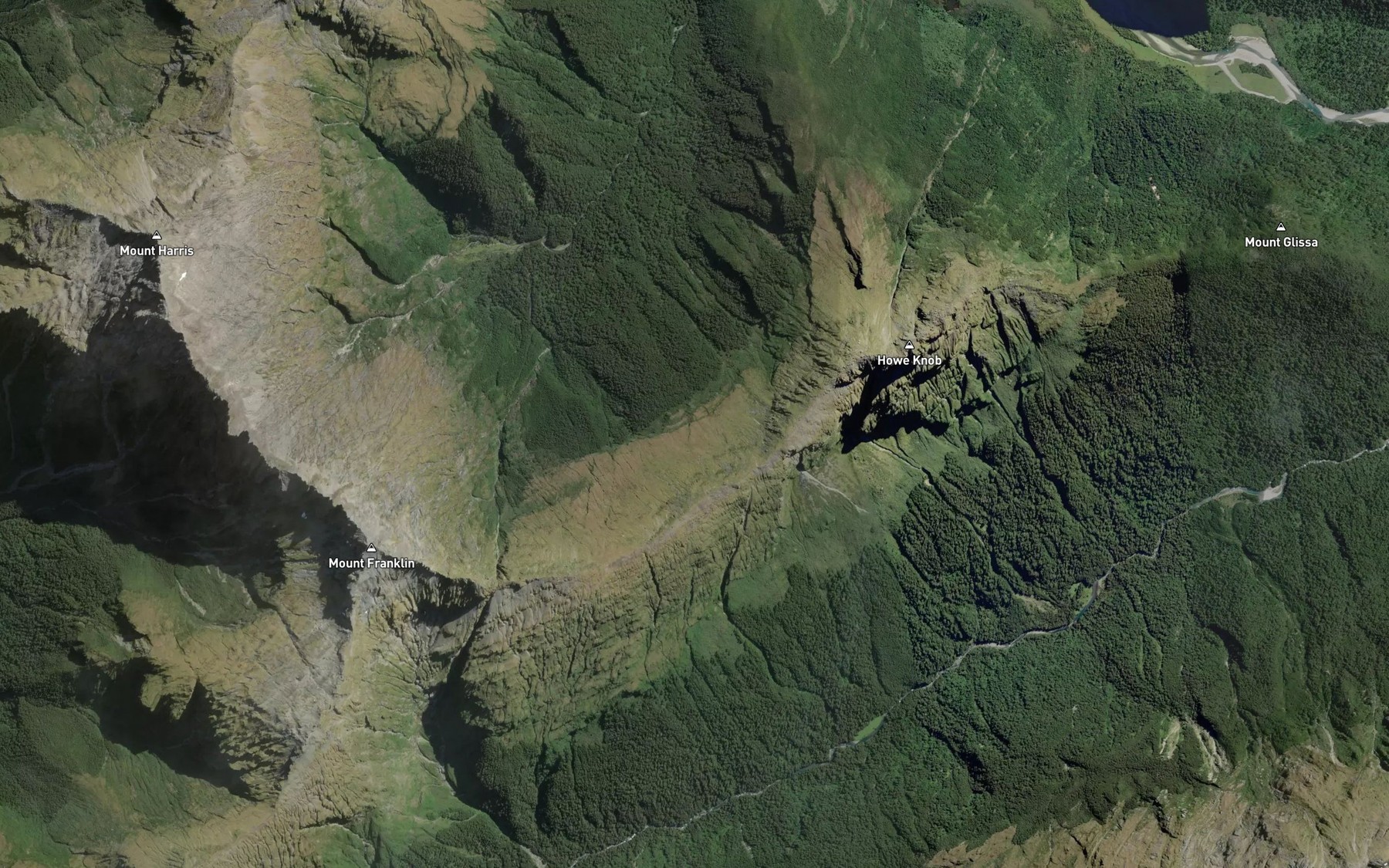 Satellite map of the Twinkle Brook
