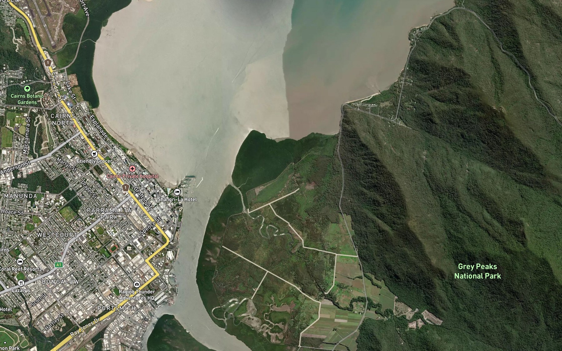 Satellite map of the George Creek