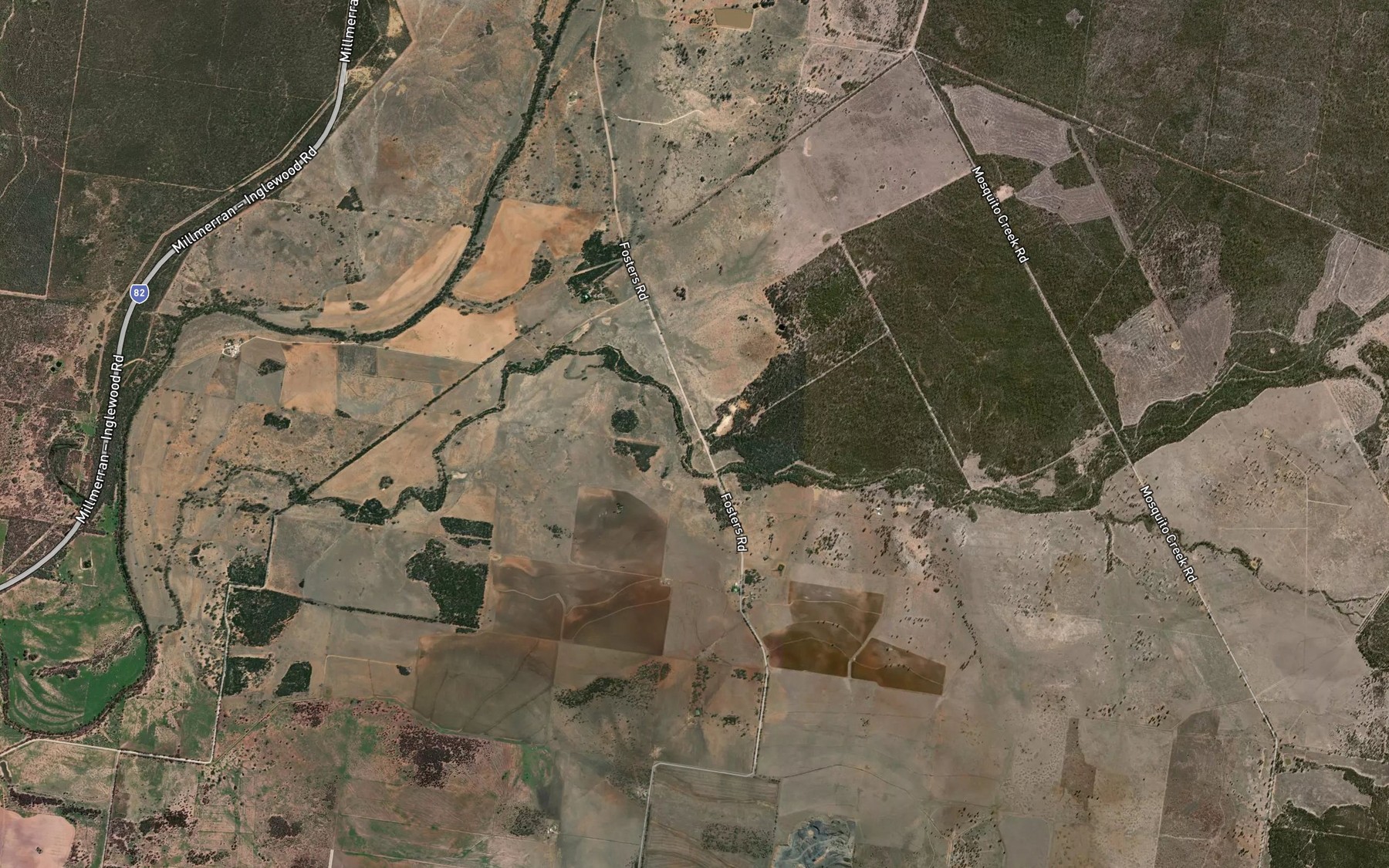 Satellite map of the Sandy Creek