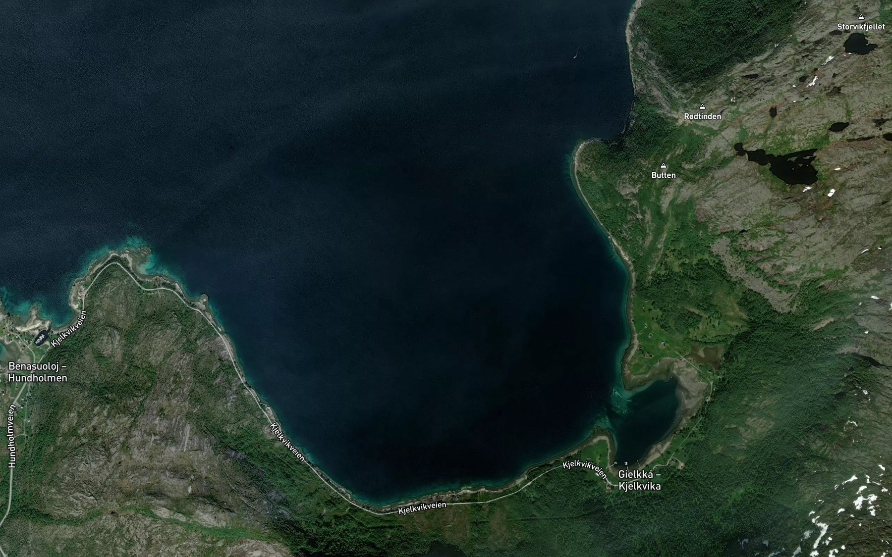 Satellite map of the Kjelkvika
