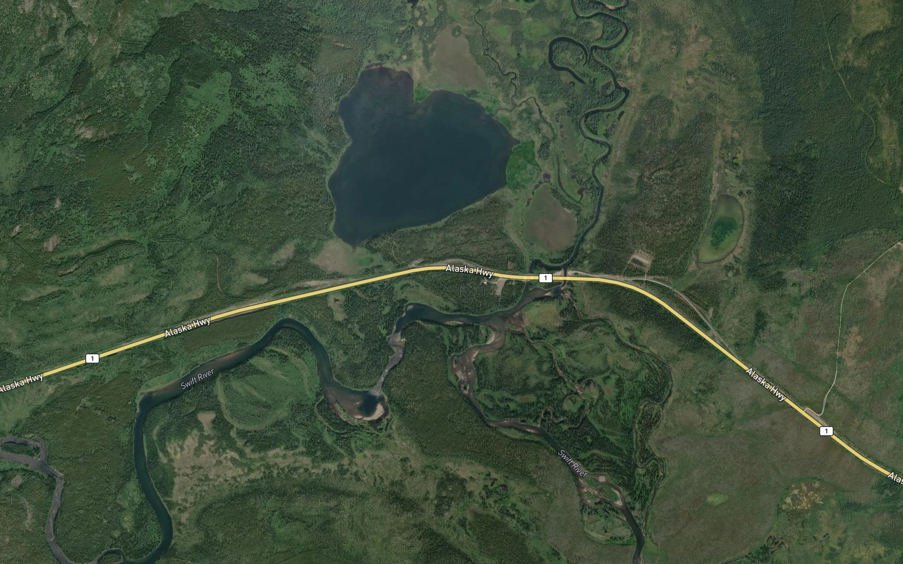 Satellite map of the Smart River