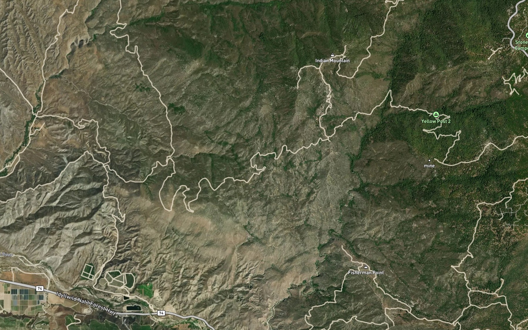 Satellite map of the Pigeon Spring